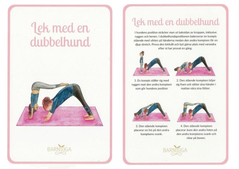 En beskrivning på hur man gör hundens position i yoga tillsammans.