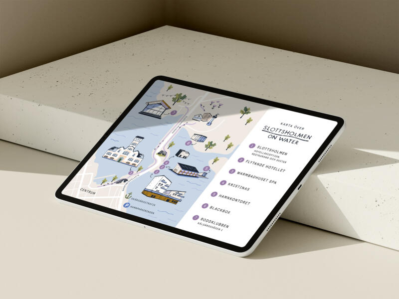 Kartan applicerad på webben, med tillhörande infografik.
