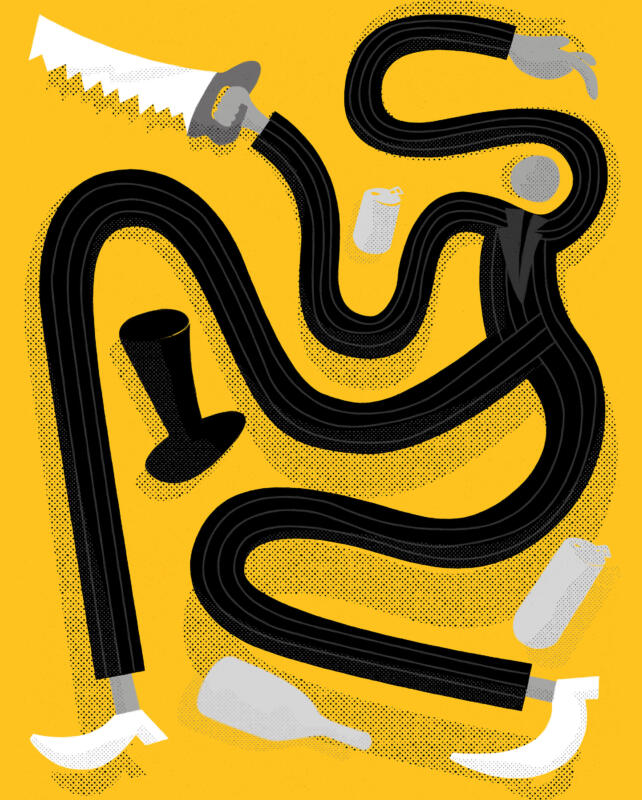 Illustration of figure representing sabotage by the alcohol industry