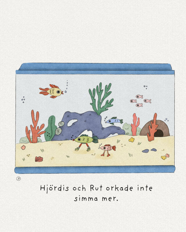 Fiskar i ett akvarium orkar inte längre simma, de går istället ritad digitalt. 