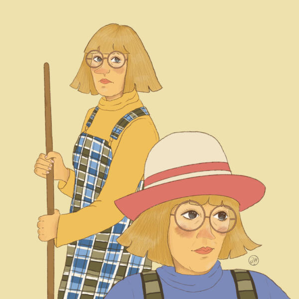 Hedvig hök målad digitalt. Birgitta Andersson som Hedvig Hök. Från A till Ö. 