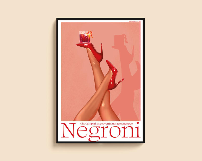 Negroni drink poster.