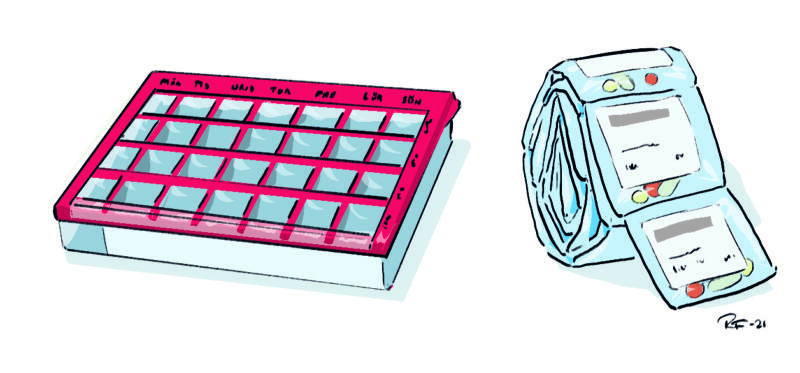 Illustration från doktorsavhandlingen "Innovation Resistance. Moving Beyond Dominant Framings". Dosett och dosrulle.