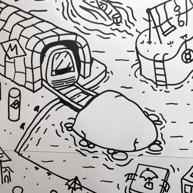 Detail of live painting for Malmö in the making by Skinny Gonzales