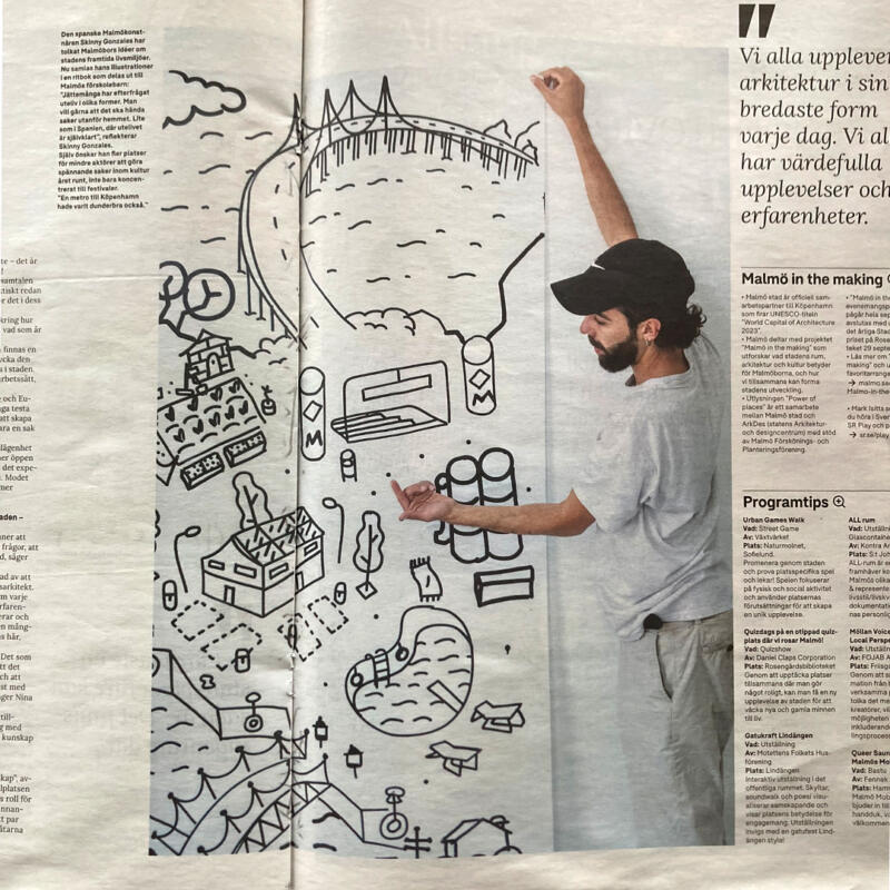Extract from the local paper "Vårt Malmö" with an article on the project Malmö in the making