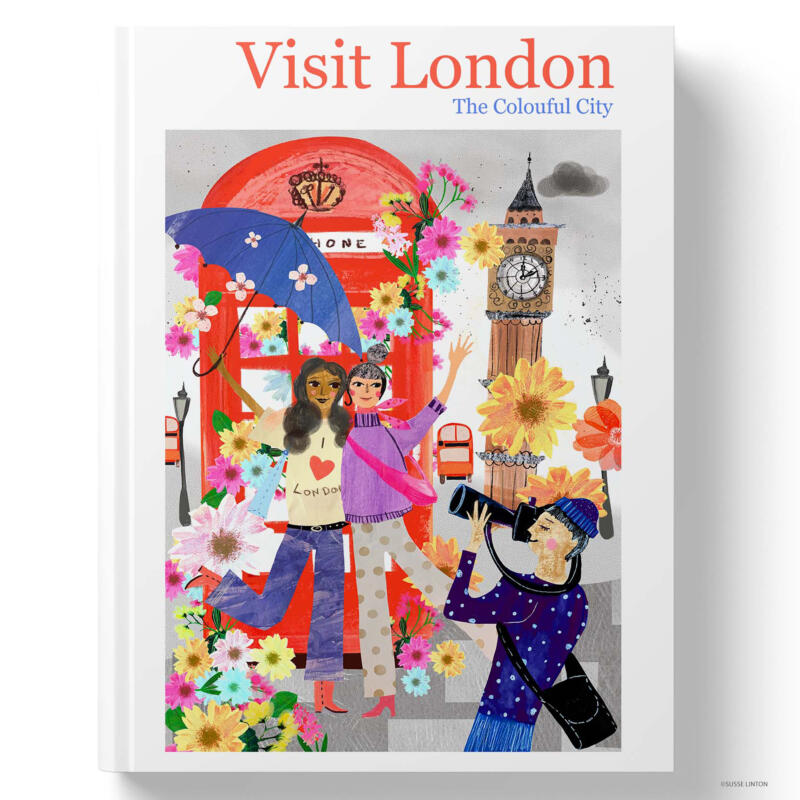 London Calling Book Spread by illustrator Susse Linotn