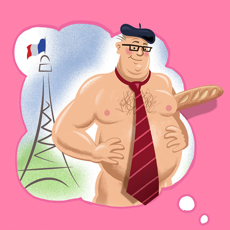 gay illustration chubby horny fat man RFSL