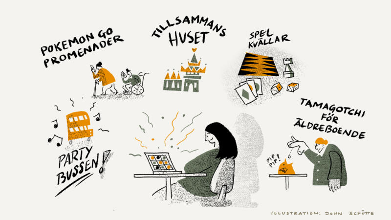 infographic, explain, visualise, senior citizen, pensionärer, gamla, videomöte, digitalt möte, översikt