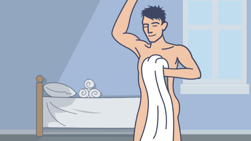 Vector, man, towel, explainer video, instructions, manual, step by step, infographic, pictogram, vektor, pharma, medical