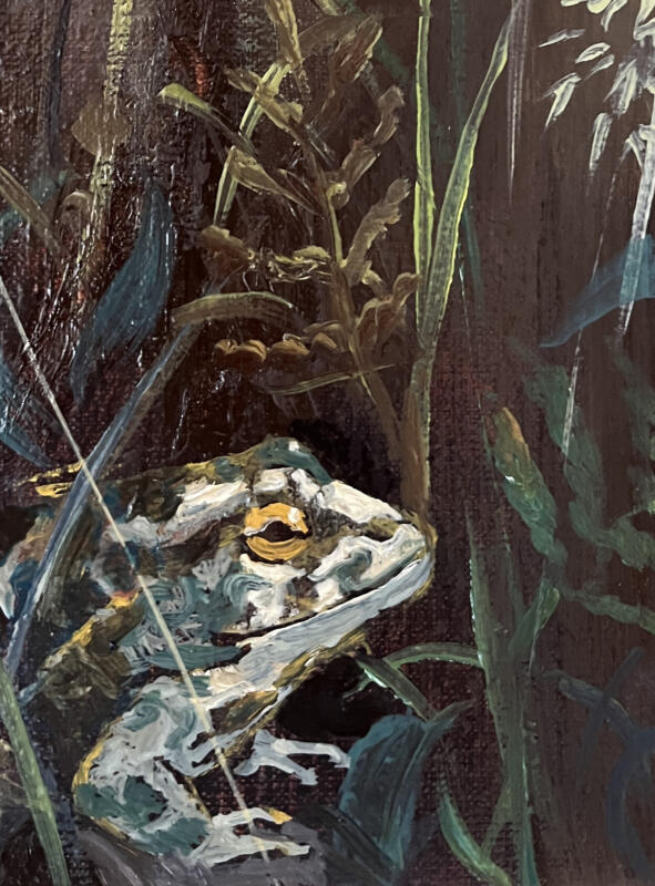 Padda, detalj av oljemålning