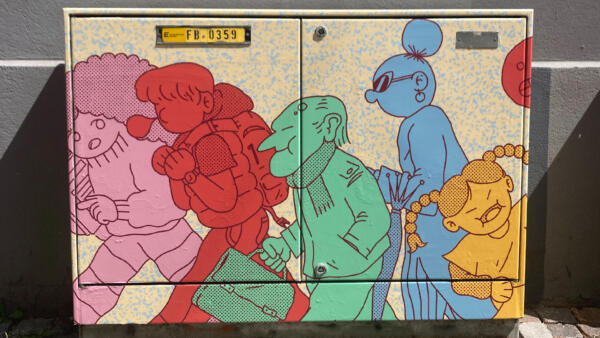 Elskåp på Bruksgatan i Helsingborg av konstnär och illustratör Skinny Gonzales