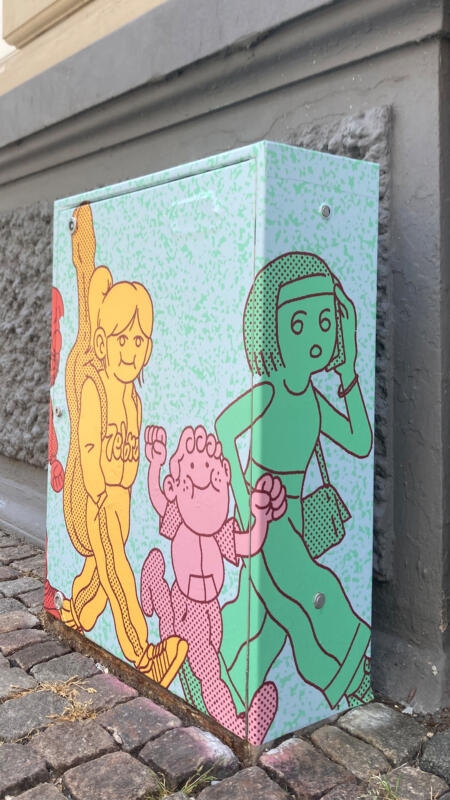 Elskåp på Bruksgatan i Helsingborg av konstnär och illustratör Skinny Gonzales