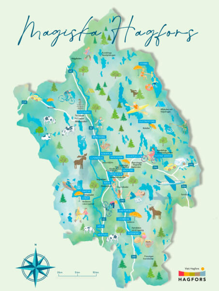 Illustrated map Hagfors kommun