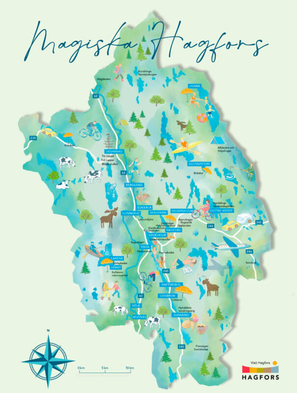 Illustrated map Hagfors kommun