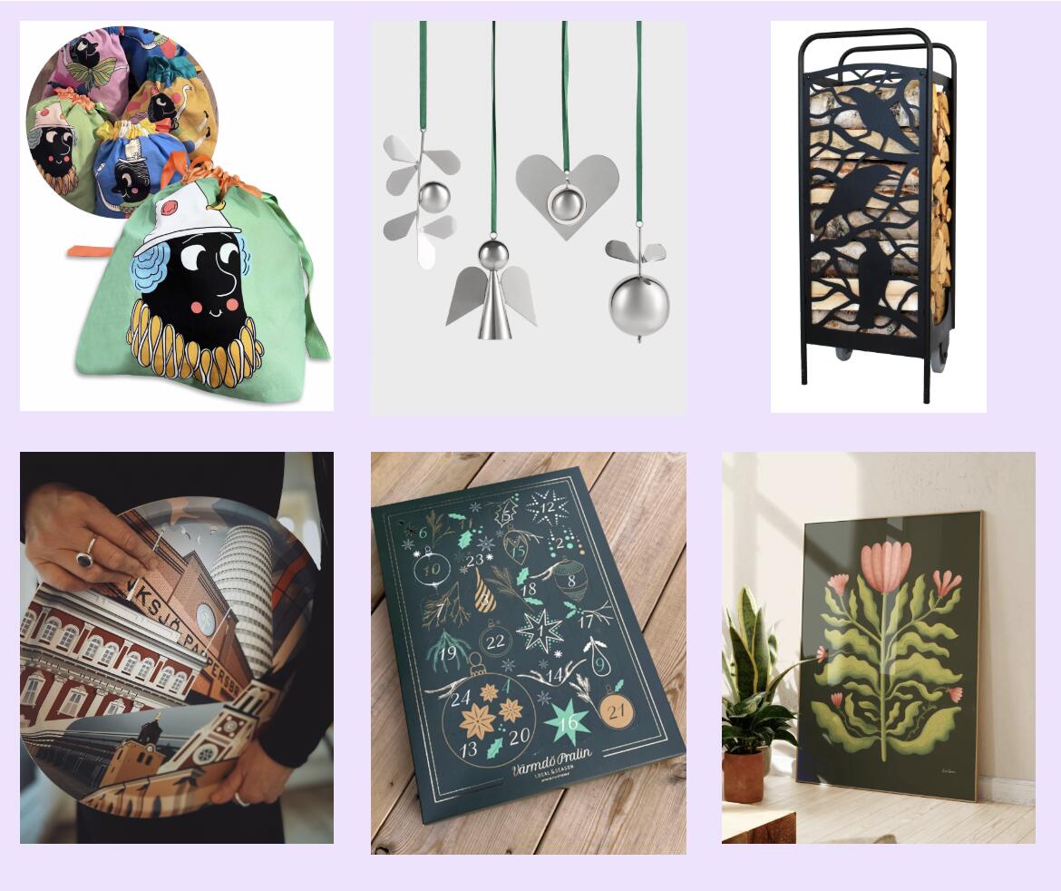 Collage med olika julklappar från våra medlemmar