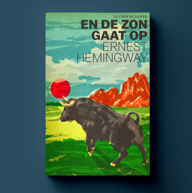 Cover for the book "The Sun Also Rises" (En de zon gaat op) by Ernest Hemingway for the Dutch publishing house Atlas Contact