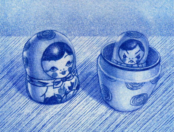 Illustration for the Dutch university Universiteit Leiden’s magazine Leidraad, by an article on hybrid warfare, sabotage, and threats from Russia.