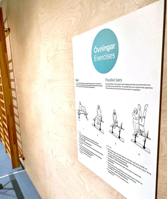 Foto på infobild med övningar.