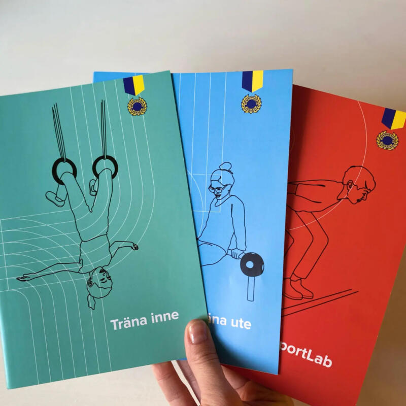 Foto på broschyrer med övningar.