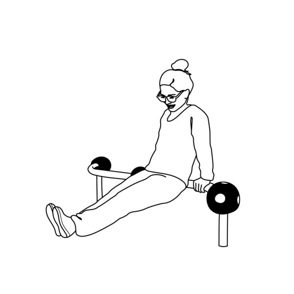 Person som gör dips.