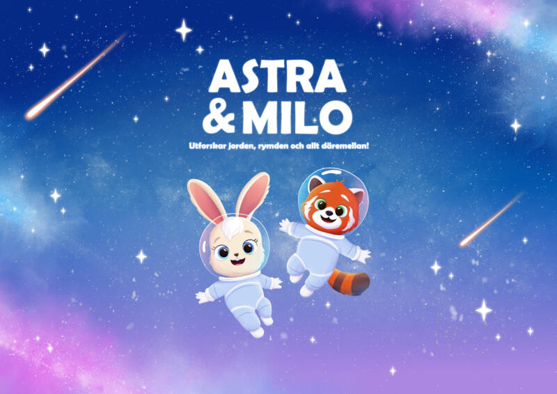 Kaninen Astra och den röda pandan Milo är i rymden