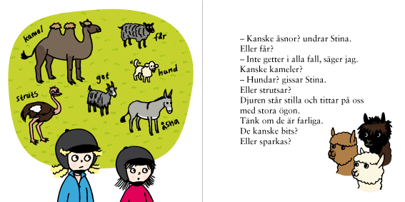 Flickor som tänker på olika djur.