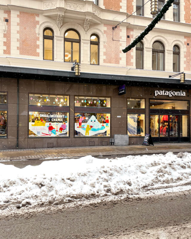 indow mural,  Kungsgatan, Stockholm. Patagonia.