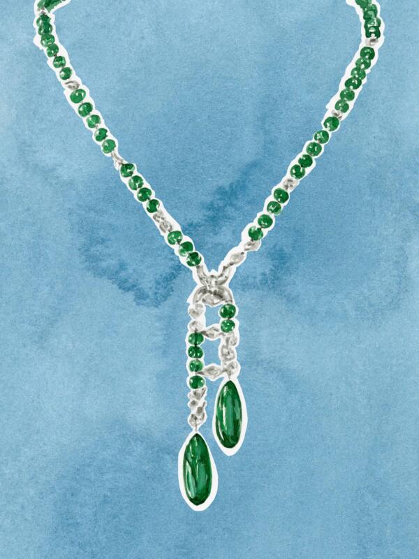 Cartier målning/illustration Shito halsband 