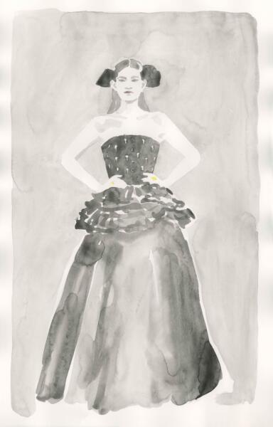 Modeillustration Chanel höst/vinter 2024