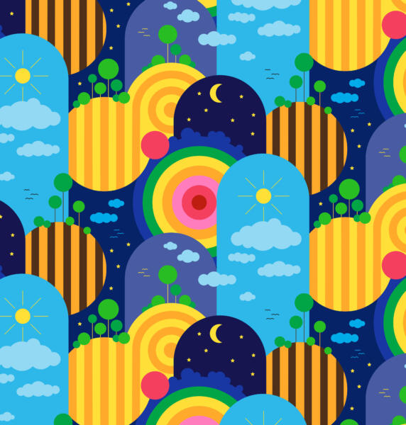 Färgglatt mönster med regnbågsfärger