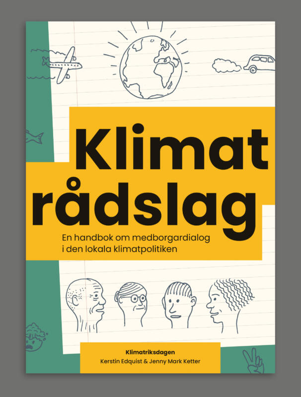 Framsida med enkla linjeillustrationer till boken Klimatrådslag