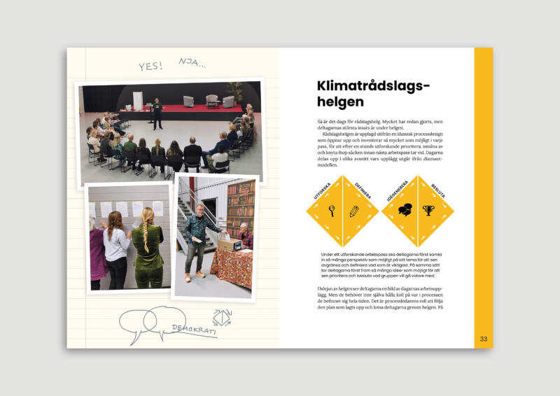 Uppslag i boken Klimatrådslag