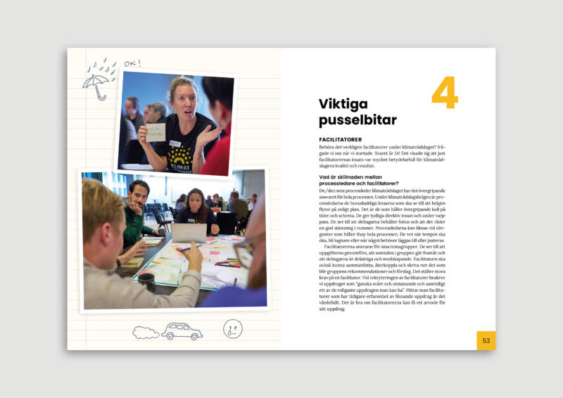 Uppslag i boken Klimatrådslag, kapitel 4