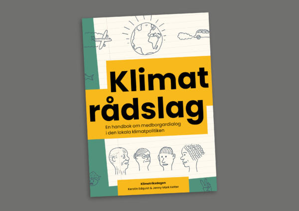Framsida med enkla linjeillustrationer till boken Klimatrådslag