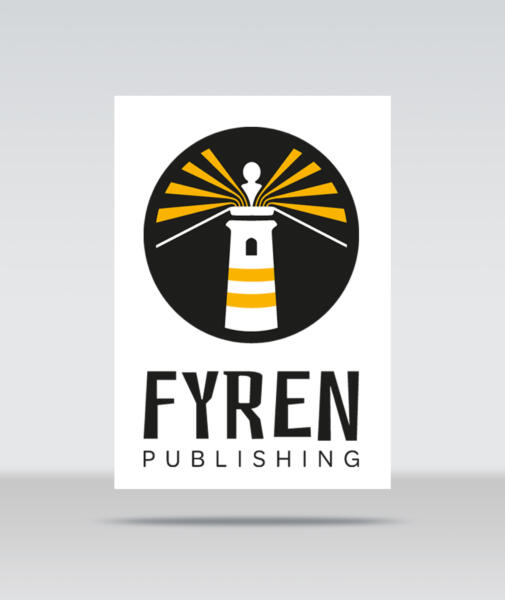 En logotype föreställande en fyr och en läsare där strålarna även är boksidor