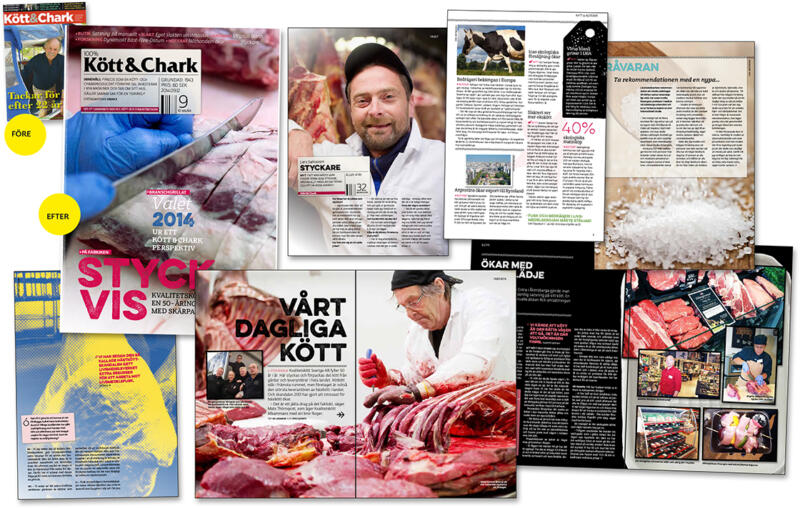 Redesign av tidningen Kött & Chark av formgivare Eva Edberg www.evaedberg.se