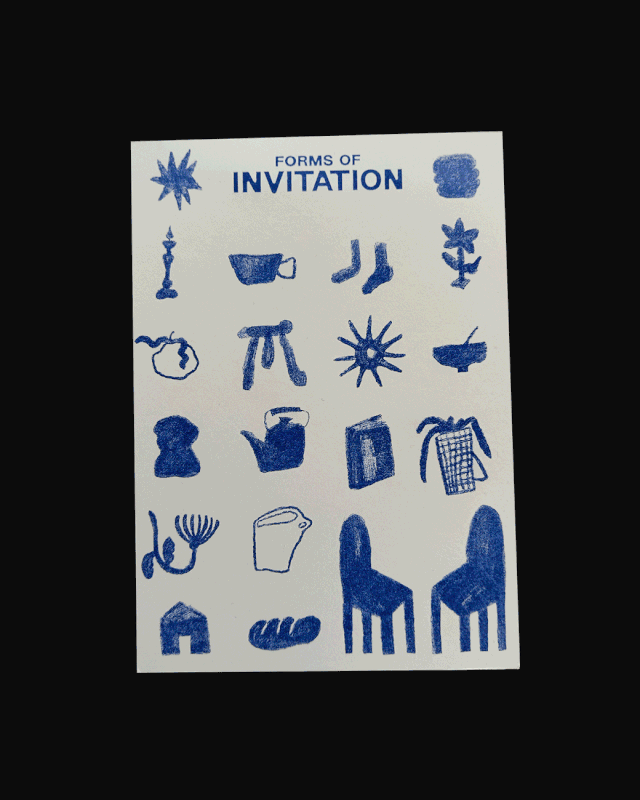 Animation som visar hela vykortsetet Forms of Invitation
