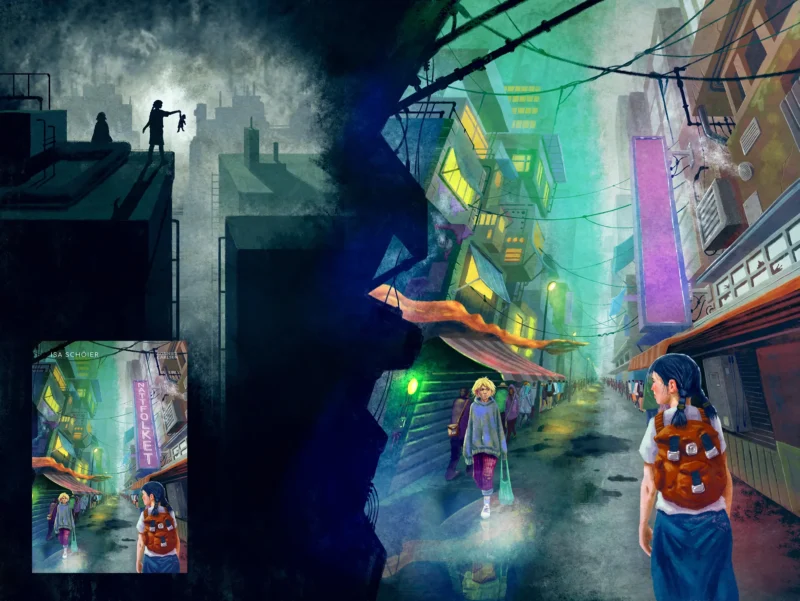 Book cover for the post-apocalyptic dystopian novel Nattfolket (The Night People) by Isa Schöier.