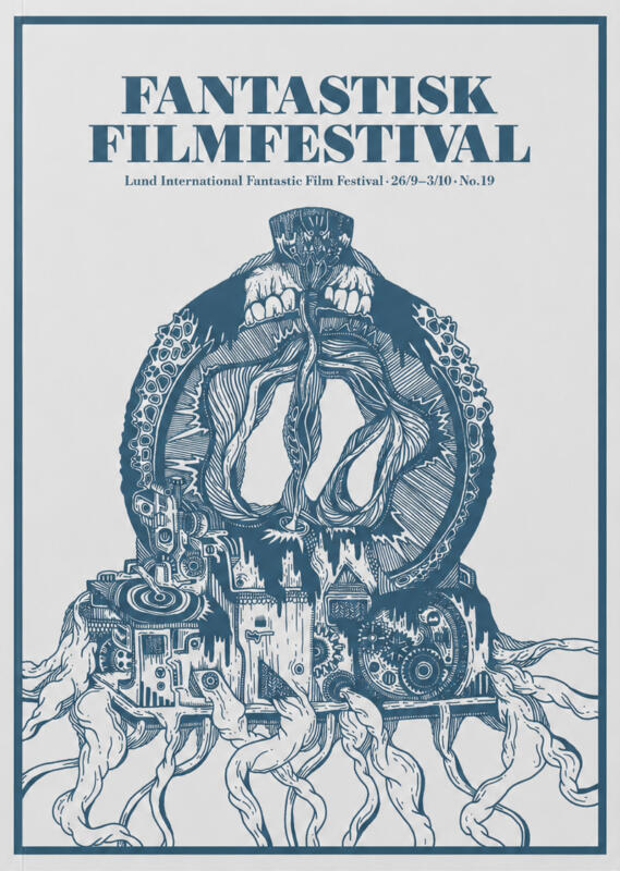 OMSLAGSBILD AV KATALOG FILMFESTIVAL MASKIN RÖTTER FILM 