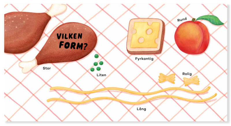 Illustration of food with different shapes