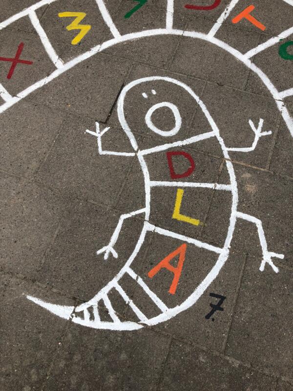 This is the part of hopping game where children have to hop from one object to another