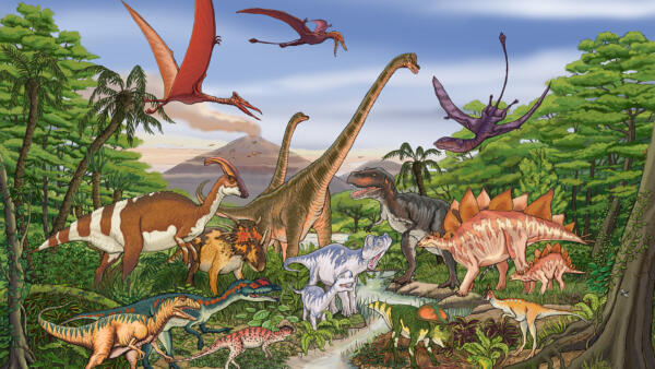 Djur, Dinosaurie, vulkan