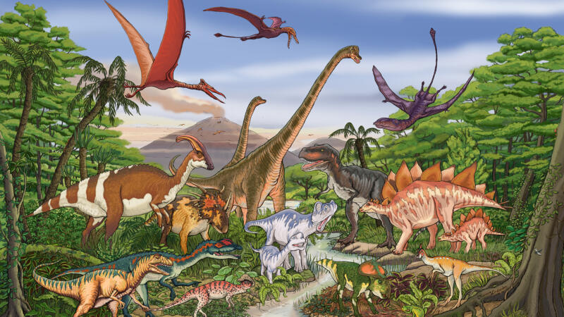 Djur, Dinosaurie, vulkan