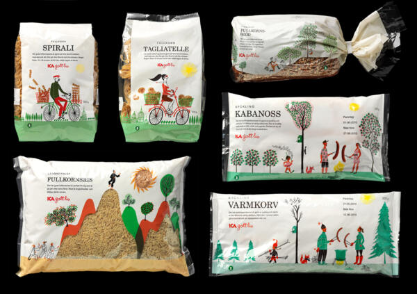 Illustrationer till ICA Gott Liv, nyttiga produkter för aktiva människor 