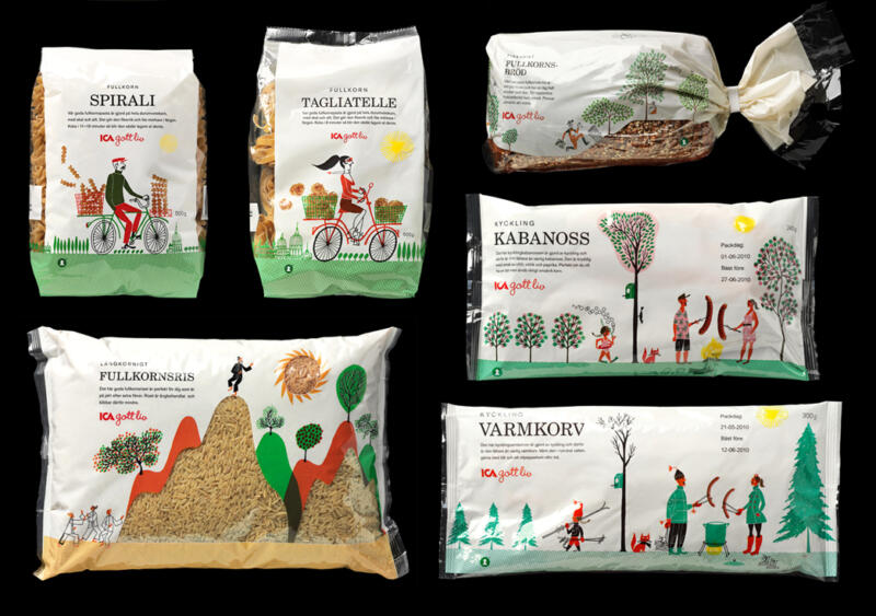Illustrationer till ICA Gott Liv, nyttiga produkter för aktiva människor 