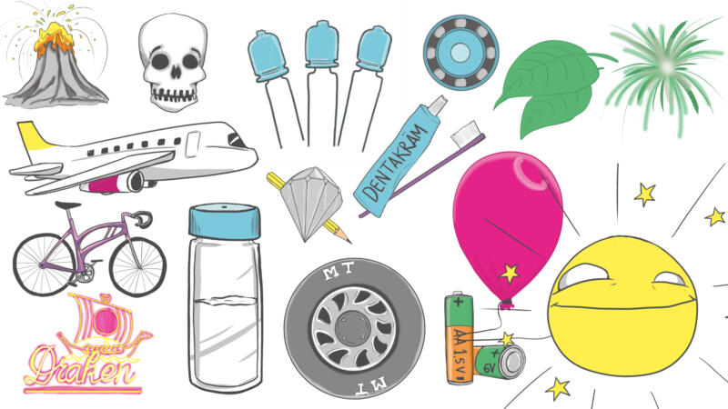 illustration av grundämnen väte aluminium helium natrium kol syre magnesium 