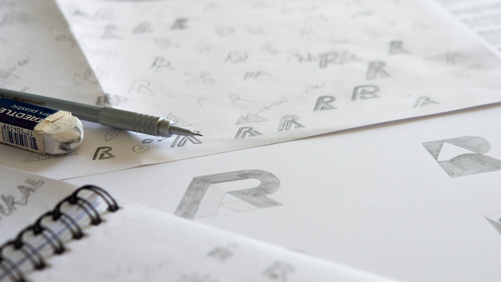 Papperskisser för Rock Alliance logotyp
