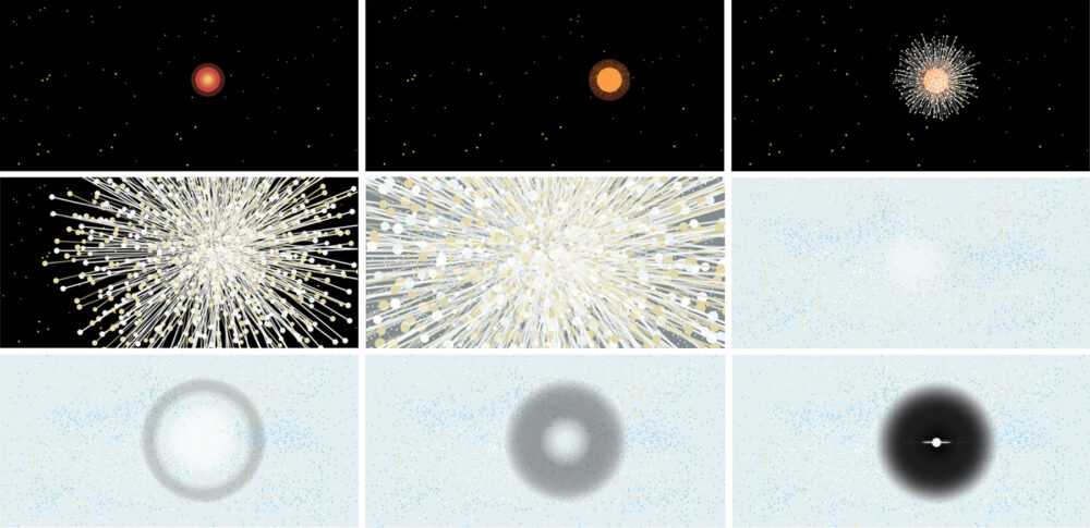 Vektorillustrationer på en astrologisk process i rymden