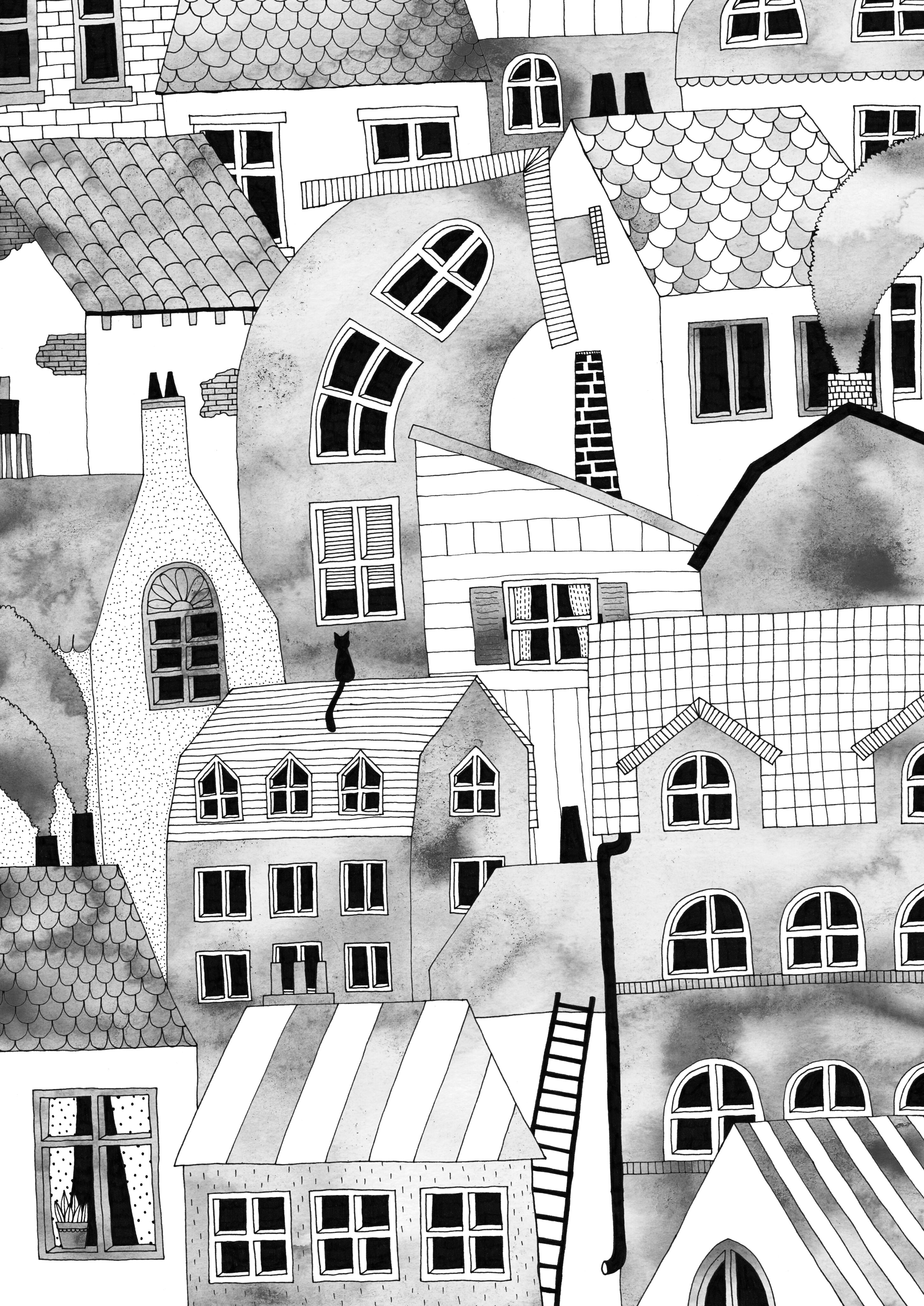 Hedvig Wallins Compact City, en barnaffisch med lekfull arkitektur, rik på detaljer och väcker lusten att hitta på historier som kan fylla i mellanrummen. Affisch finns att beställa i två olika versioner, textur samt lineart.
