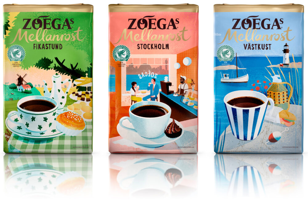 kaffe, förpackning, illustration, zoega, zoegas, jens magnusson,